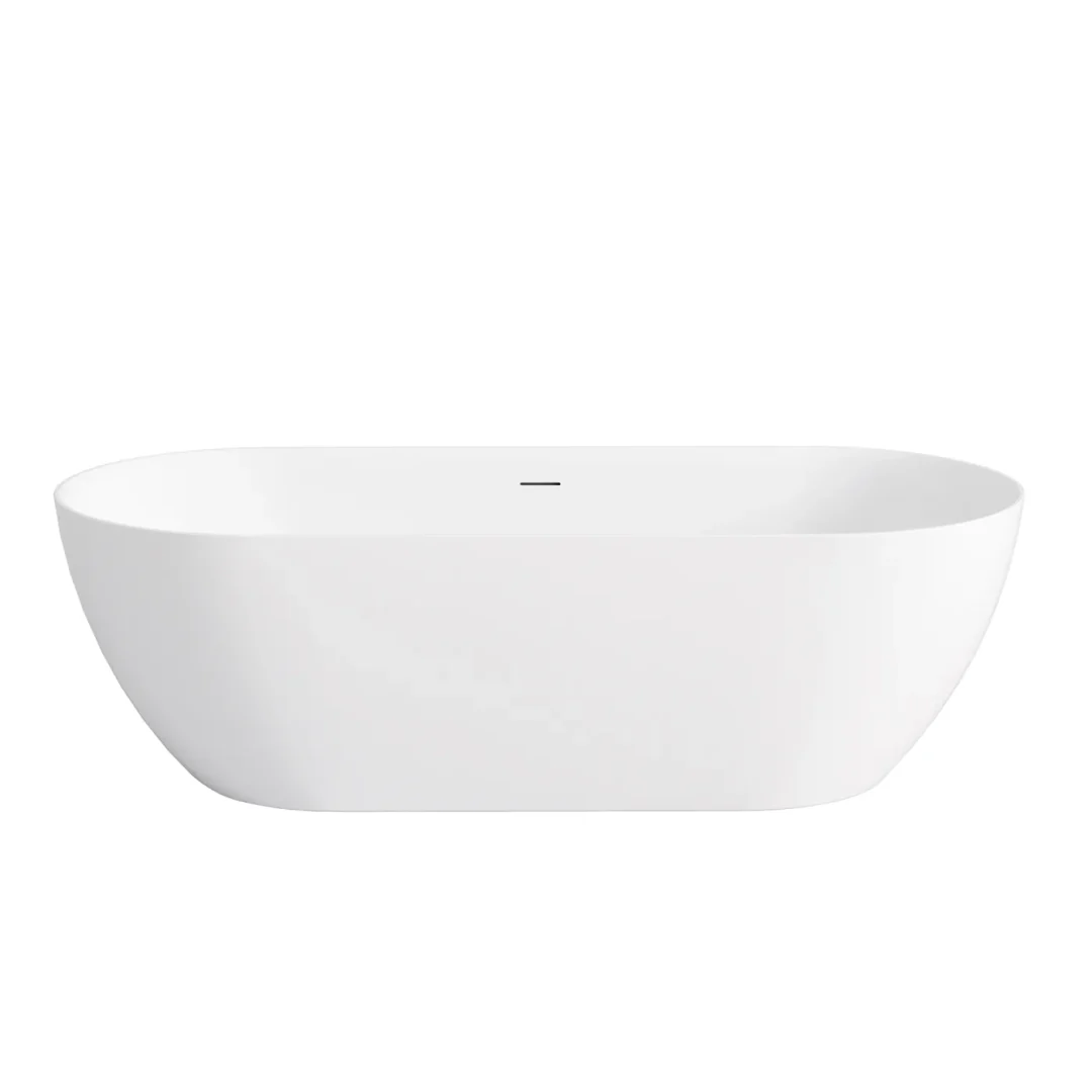 Otti Attica Manolo 1700 Matte White Freestanding Bath With Overflow