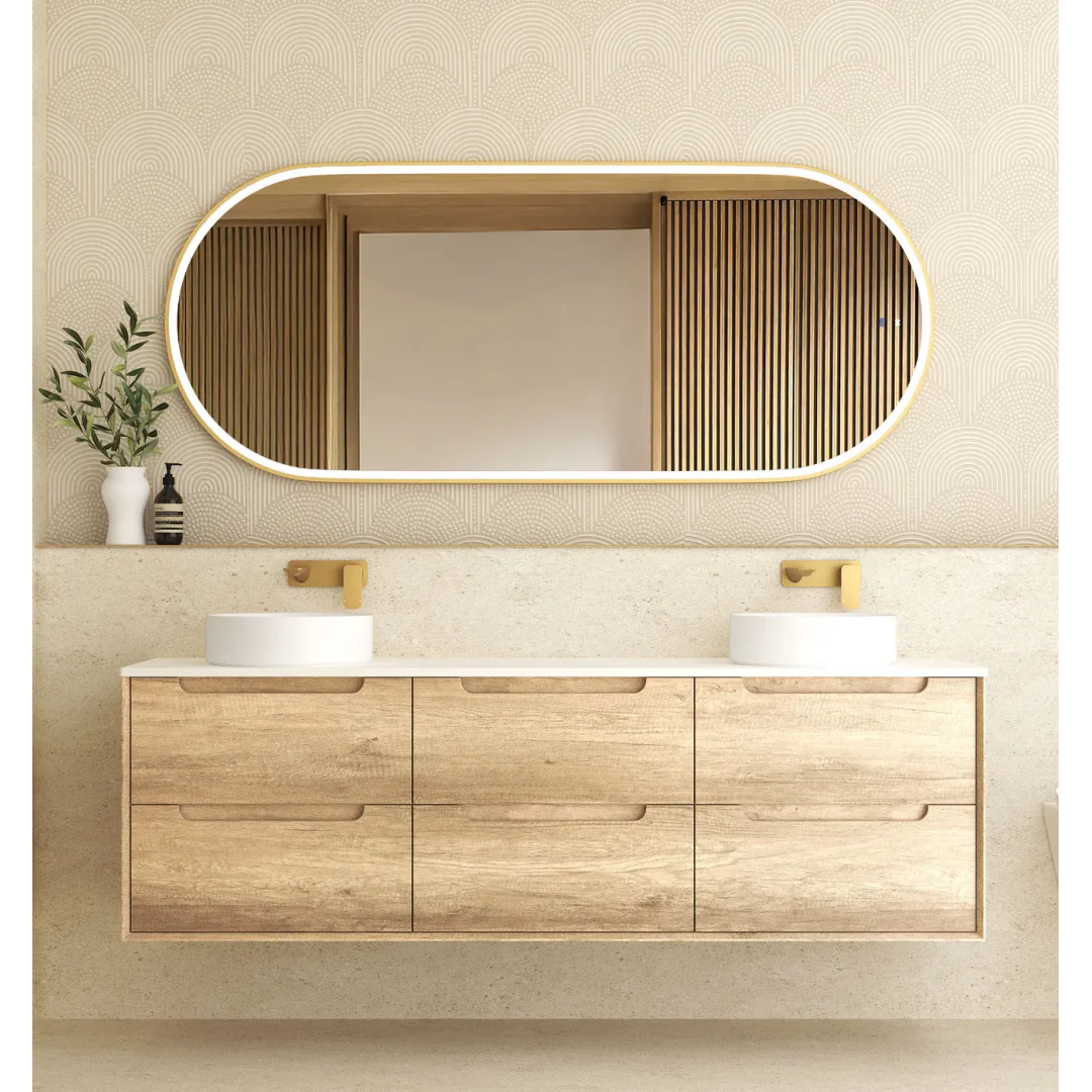 Otti Byron 1800Mm Natural Oak Wall Hung Cabinet Only