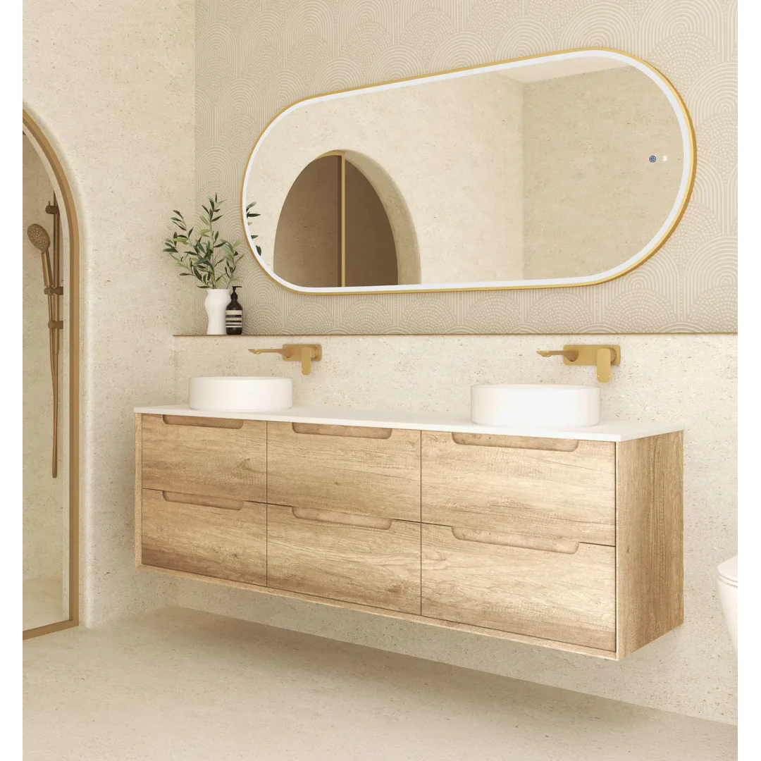 Otti Byron 1800Mm Natural Oak Wall Hung Cabinet Only - Image 3