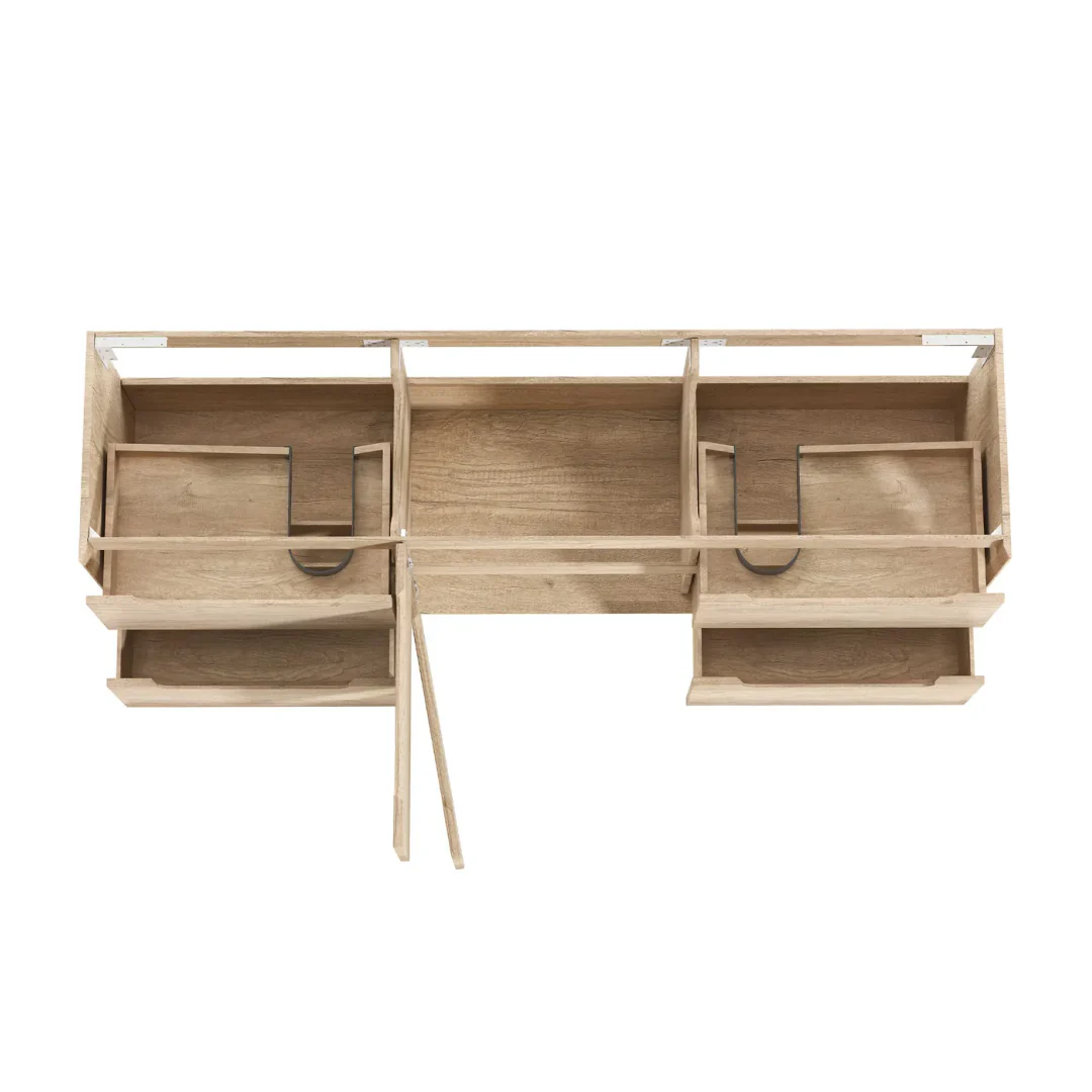 Otti Byron 1800Mm Natural Oak Wall Hung Cabinet Only - Image 4