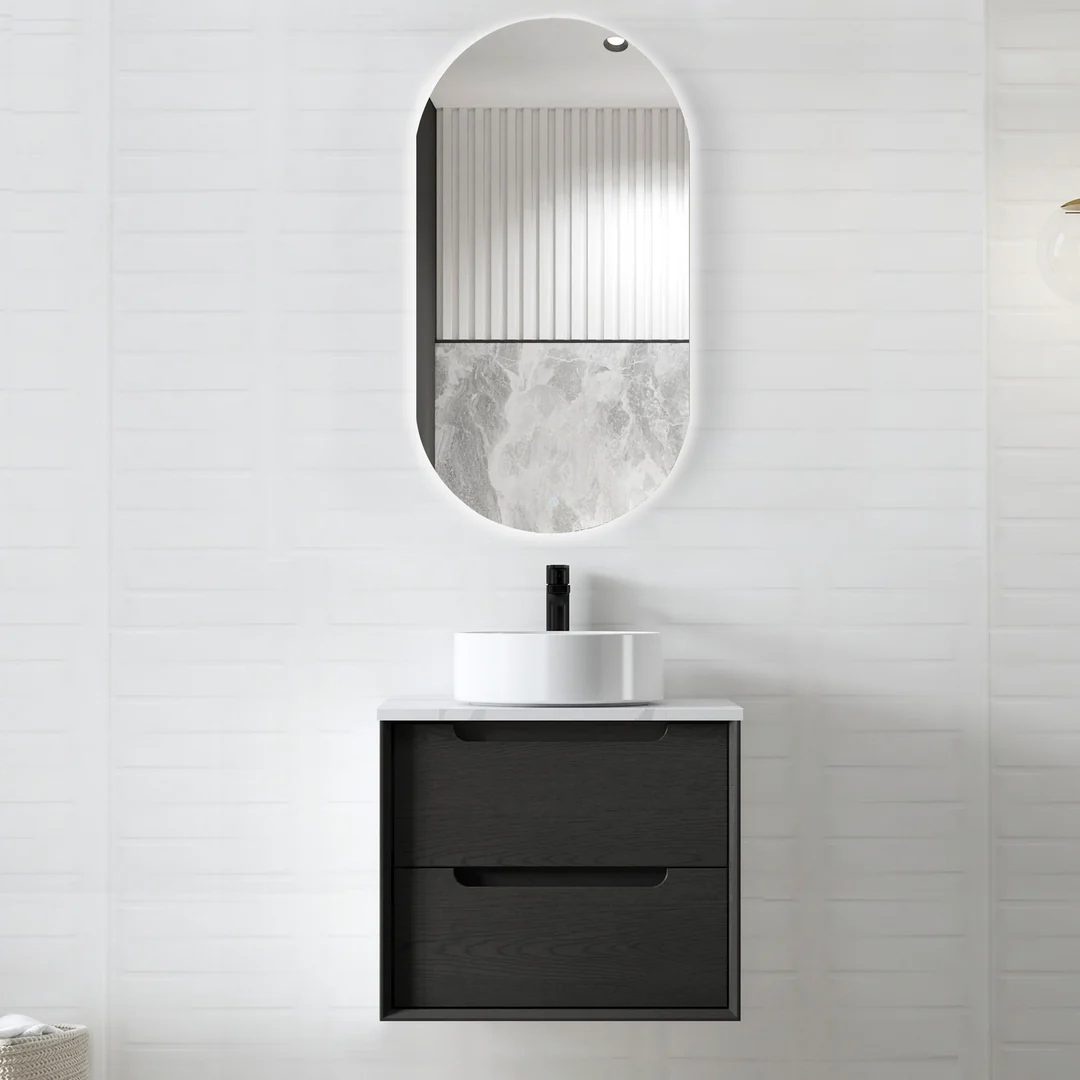 Otti Byron 600X460X550 Wall Hung Black Oak Plywood Cabinet