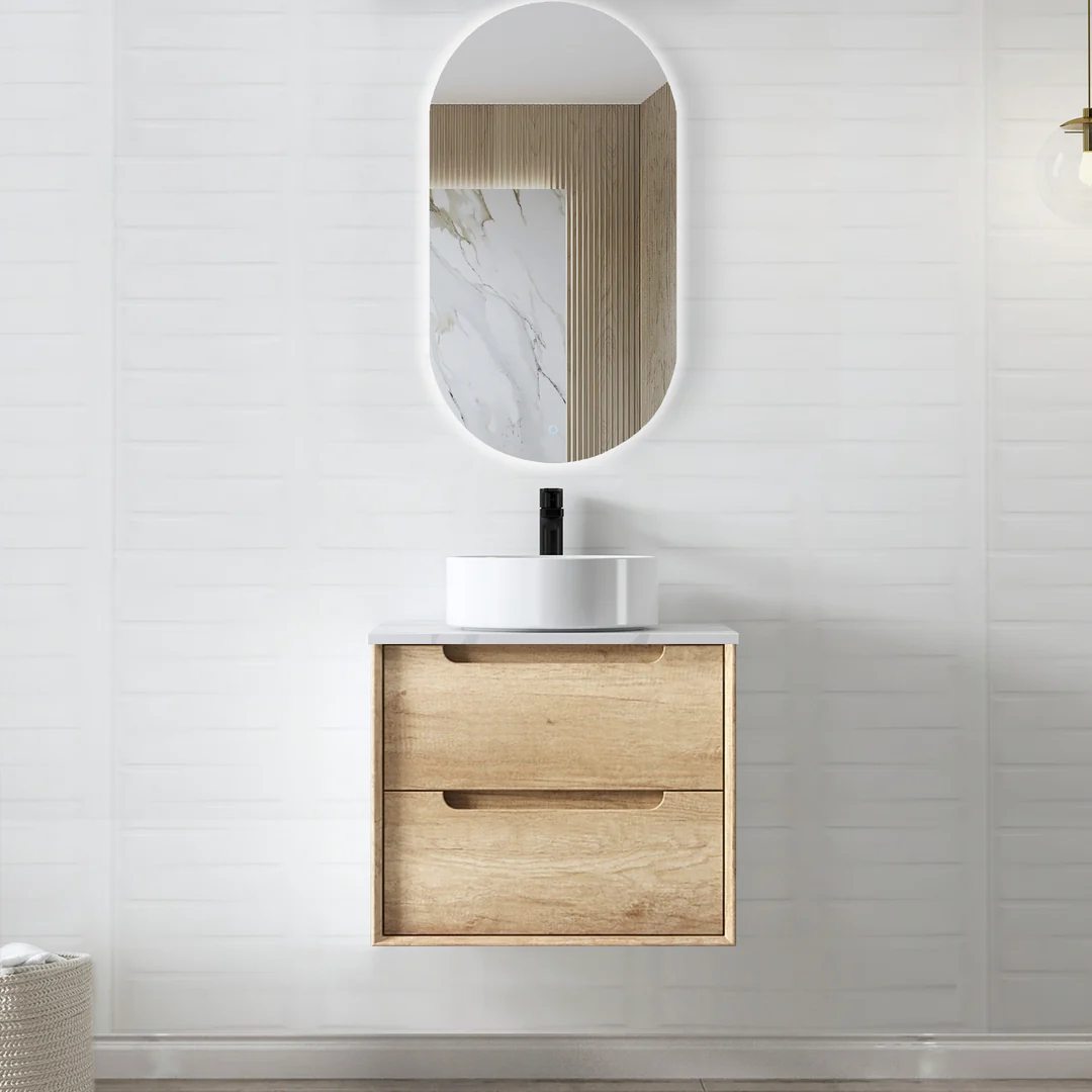 Otti Byron 600X460X550 Wall Hung Natural Oak Plywood Cabinet