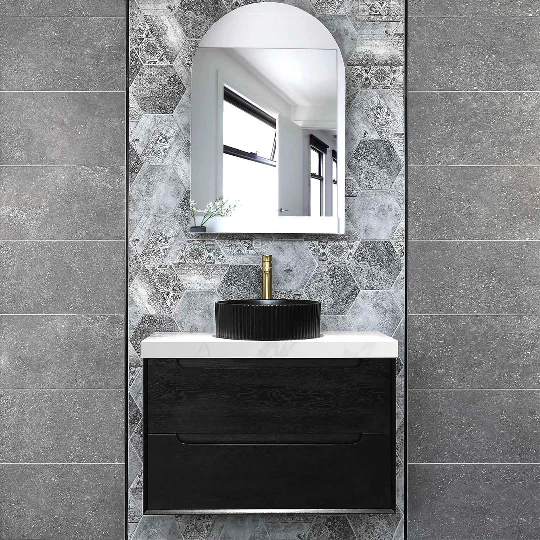 Otti Byron 750X460X550 Wall Hung Black Oak Plywood Cabinet