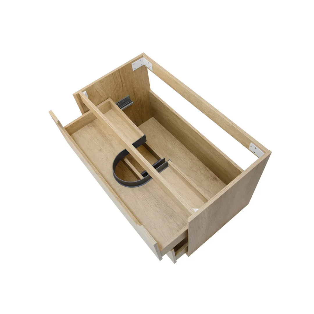 Otti Byron 750mm Natural Oak Wall Hung Vanity with Ceramic Top - Image 5
