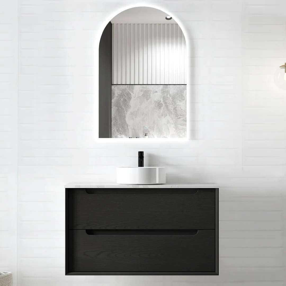 Otti Byron 900X460X550 Wall Hung Black Oak Plywood Cabinet