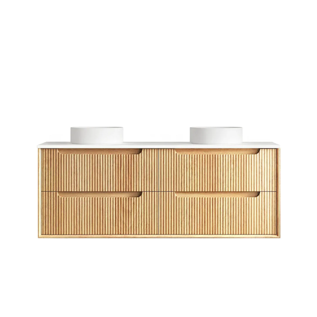 Otti Byron Fluted 1500 Woodland Oak Wall Hung Cabinet Only
