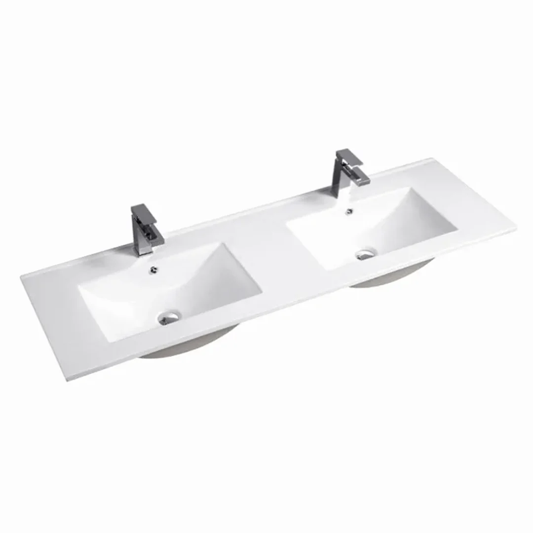 Otti Byron Fluted 1500 Woodland Oak Wall Hung Vanity With Ceramic Top - Image 3