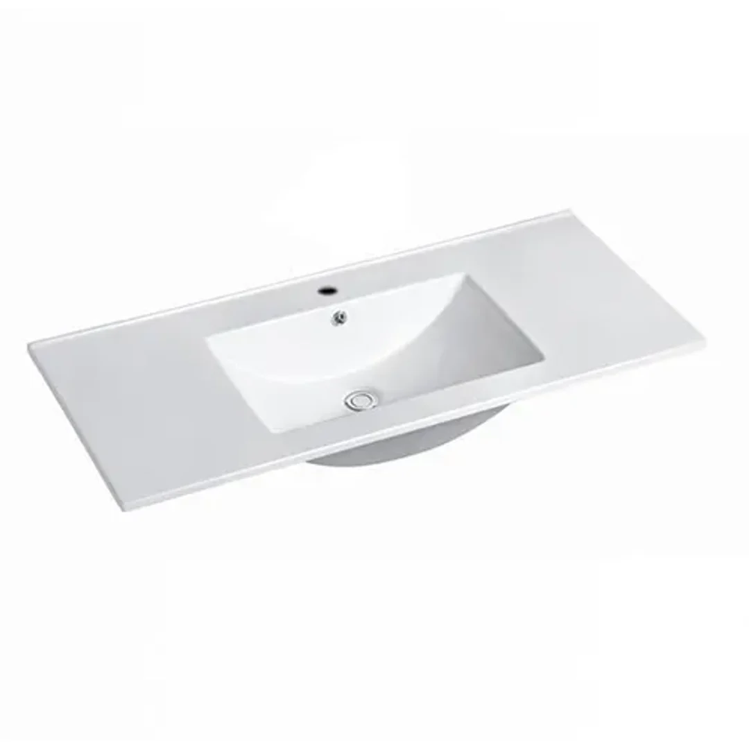 Otti Byron Fluted 900Mm Woodland Oak Wall Hung Vanity With Ceramic Top - Image 3