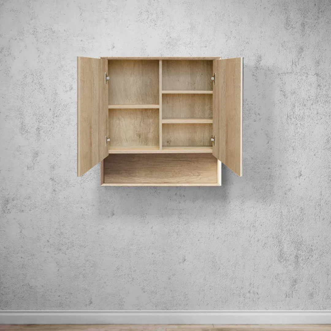 Otti Byron Natural Oak Plywood Shaving Cabinet 600X800X150 With Copper Free Mirrror - Image 4