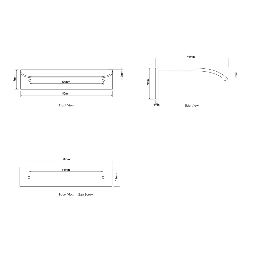 Otti Hampshire 80Mm Brushed Nickel Handle For 600Mm Cabinet - Image 2