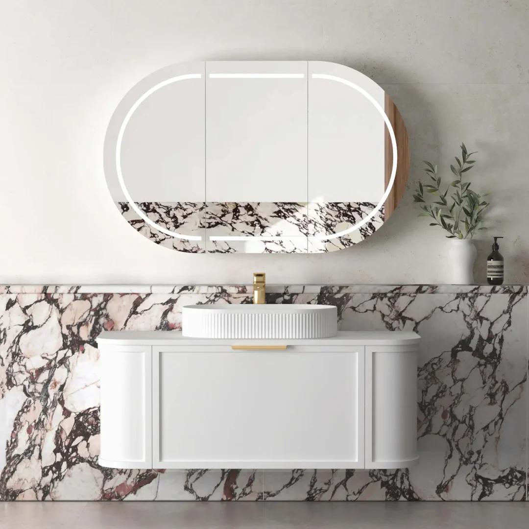 Otti Hampshire Satin White Vanity 1200X460X450 Wall Hung Cabinet