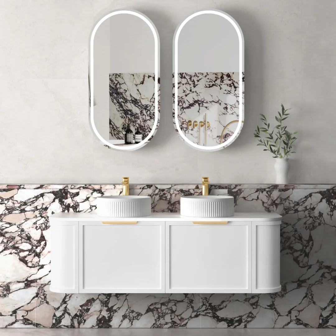 Otti Hampshire Satin White Vanity 1500X460X450 Wall Hung Cabinet