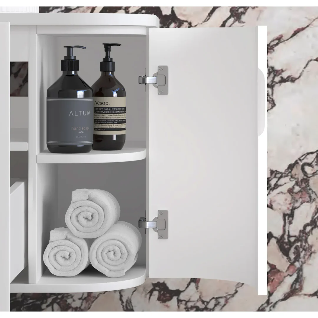 Otti Hampshire Satin White Vanity 900X460X450 Wall Hung Cabinet - Image 5