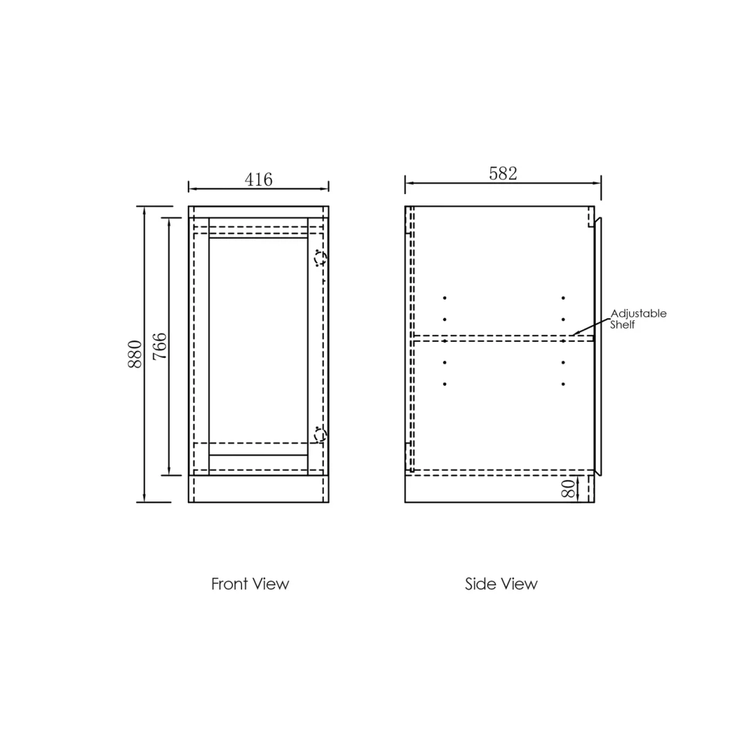 Otti Hampton Laundry Base Cabinet With Internal Drawer Matte White 415 - Image 4