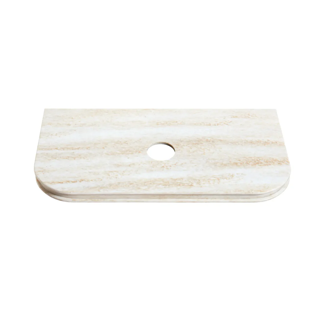 Otti Hanava 900 Sable Walnut Fluted Wall Hung Curve Vanity With Sand Dune English Edge Top - Image 3