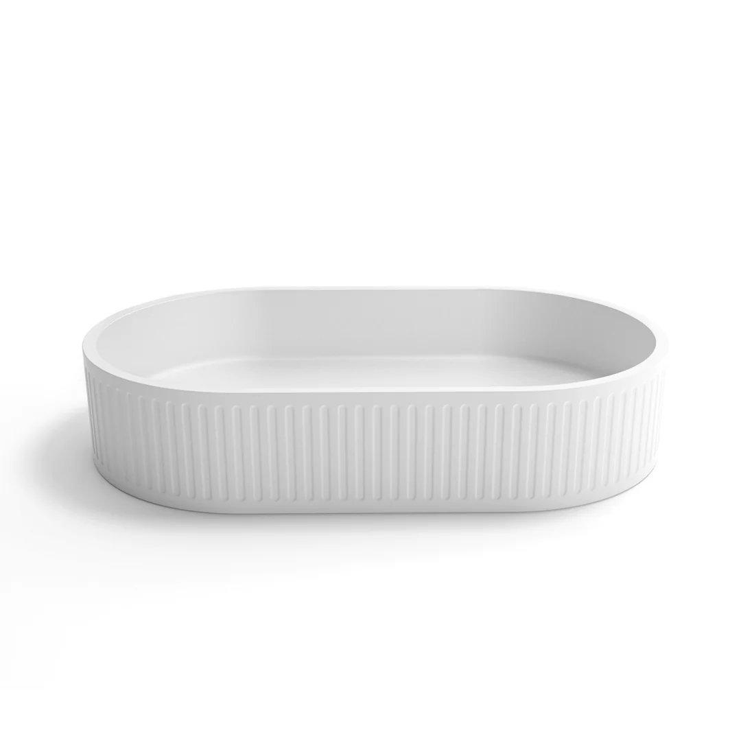 Otti Hudson Oval Concrete White Basin 600X350X120Mm - Image 2