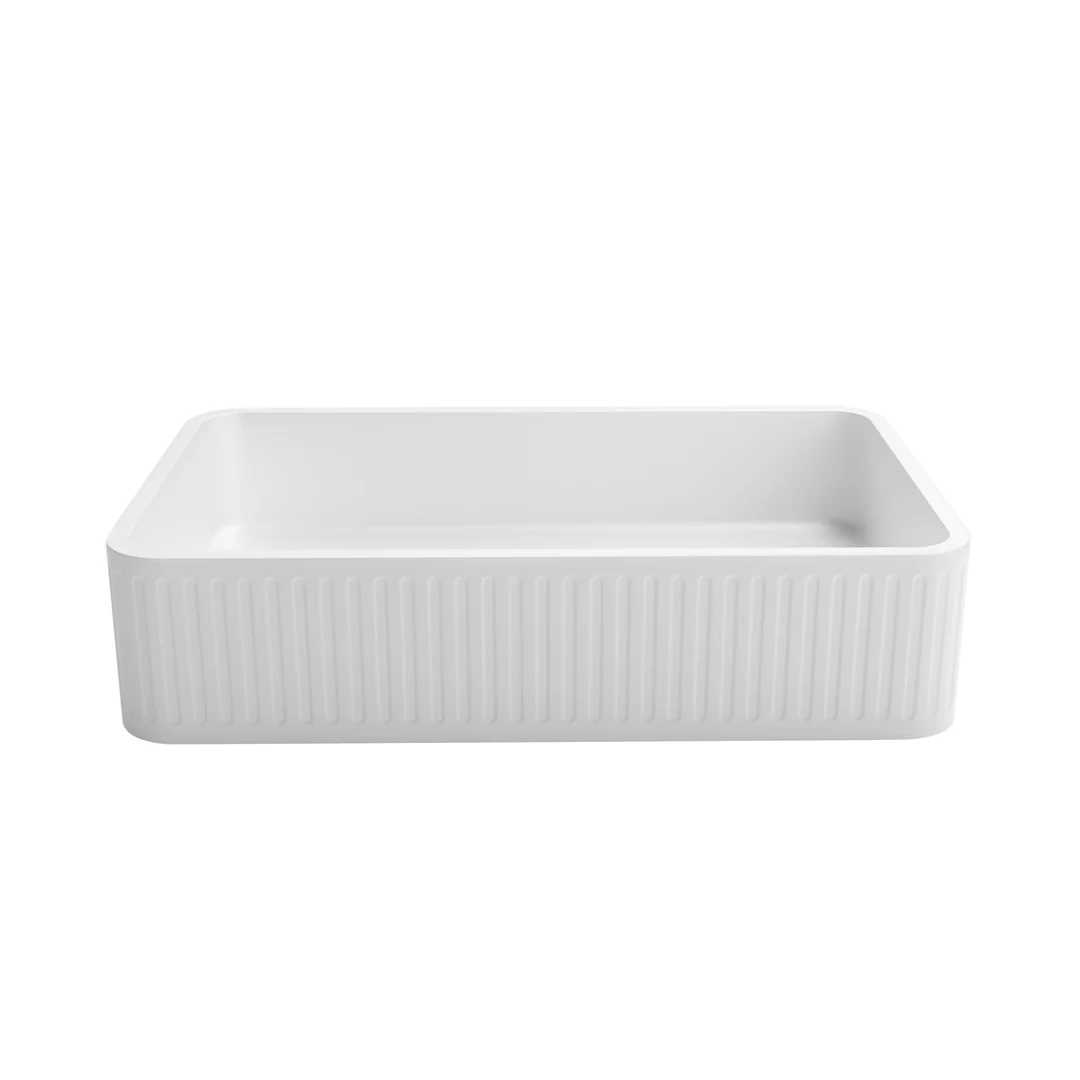 Otti Hudson Square Concrete White Basin 520X320X120Mm - Image 2