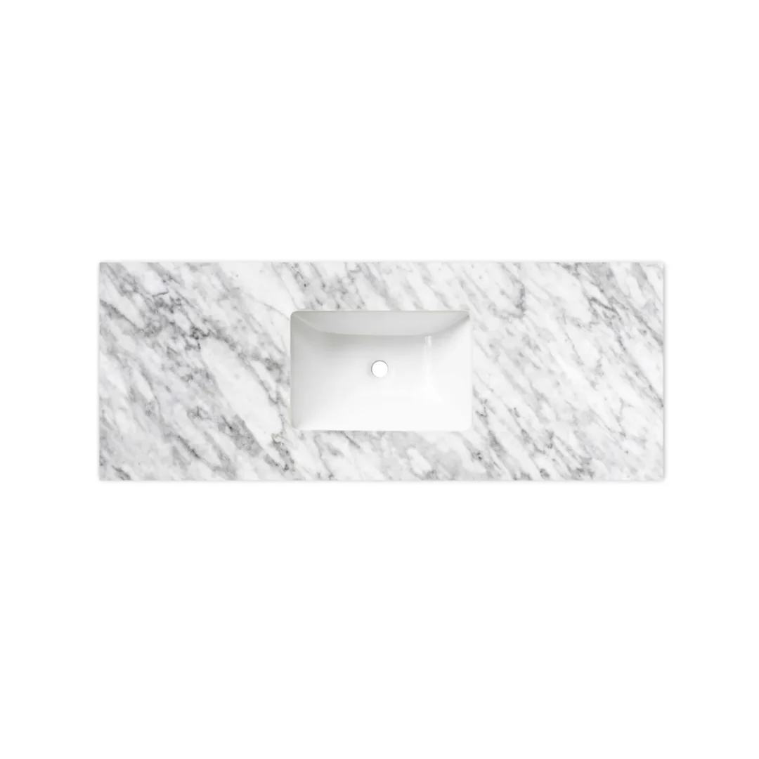 Otti Laguna Mk Ii 1200 Black Oak Wall Hung Vanity With U/Mount Carrara Marble Top & Basin - Image 3