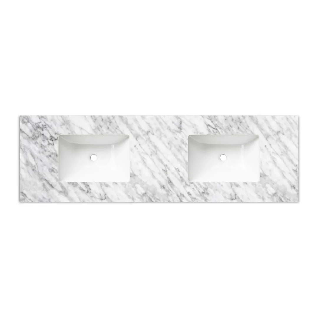 Otti Laguna Mk Ii 1500 Black Oak Wall Hung Vanity With U/Mount Carrara Marble Top & Basin - Image 3
