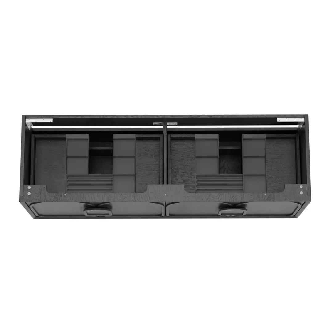 Otti Laguna Mk Ii 1500 Black Oak Wall Hung Vanity With U/Mount Carrara Marble Top & Basin - Image 5