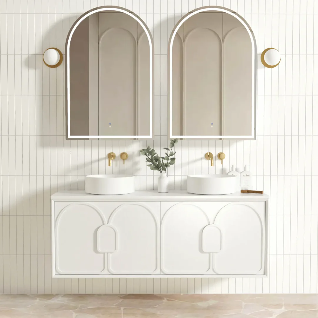 Otti Laguna Mk Ii 1500 Matte White Wall Hung Vanity With Pure White Top - Image 3
