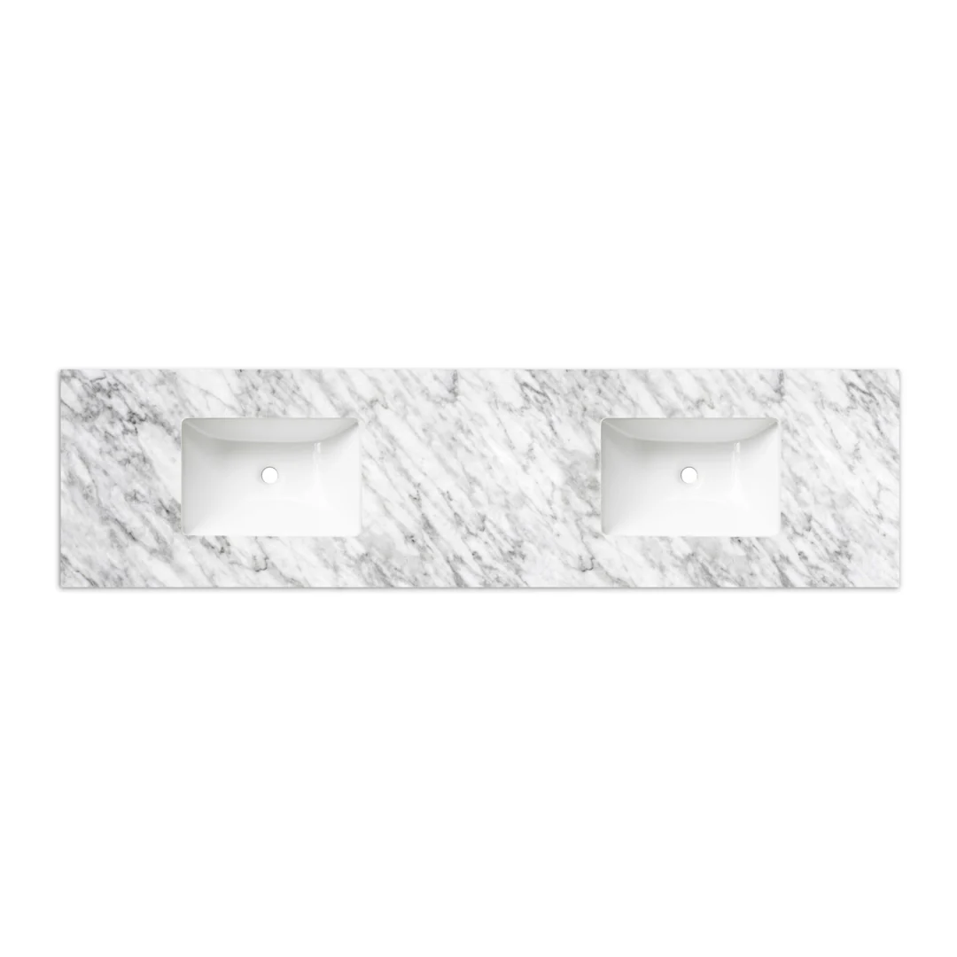 Otti Laguna Mk Ii 1800 Black Oak Wall Hung Vanity With U/Mount Carrara Marble Top & Basin - Image 4
