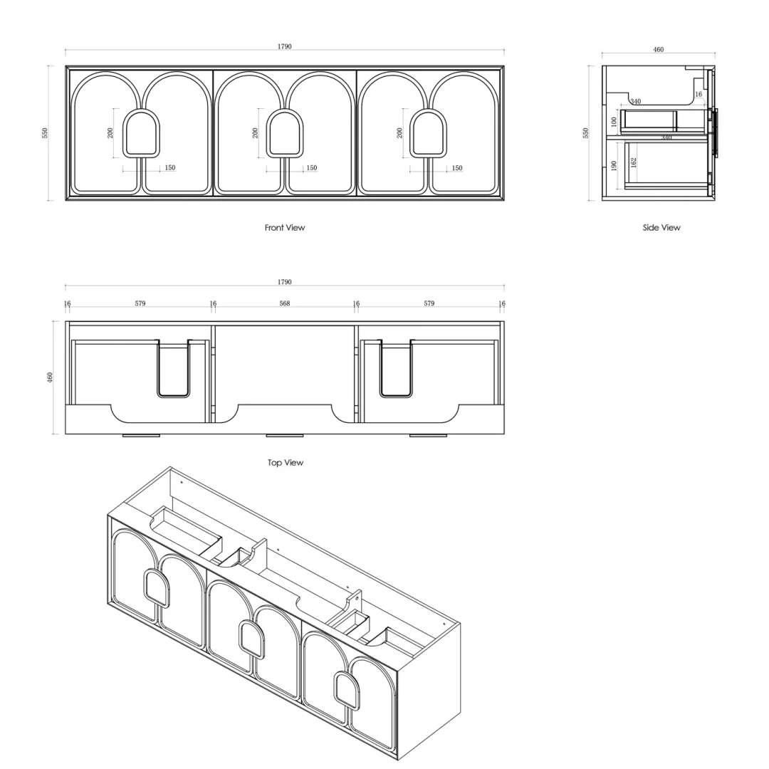 Otti Laguna Mk Ii 1800 Matte White Wall Hung Vanity With Carrara Marble Top - Image 2
