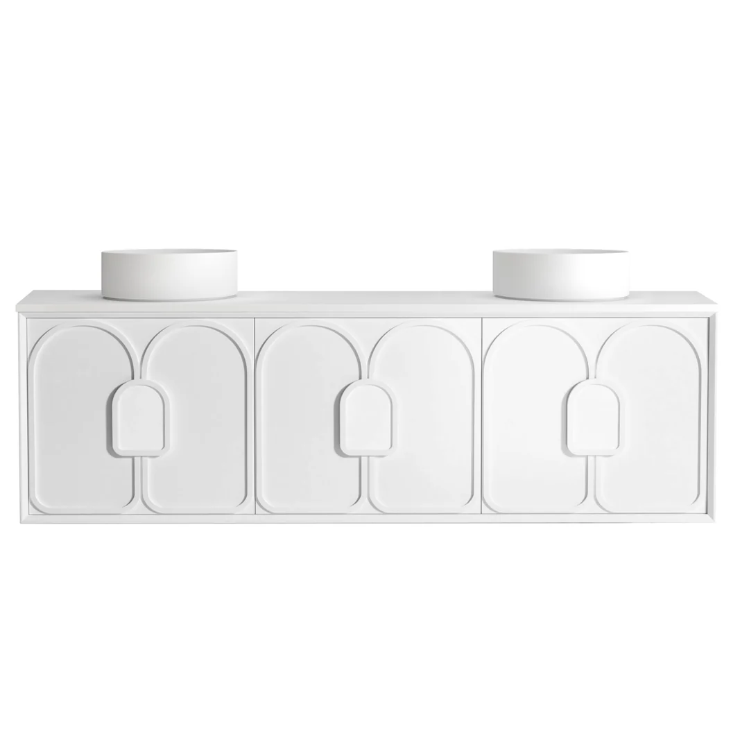 Otti Laguna Mk Ii 1800 Matte White Wall Hung Vanity With Matte White Top