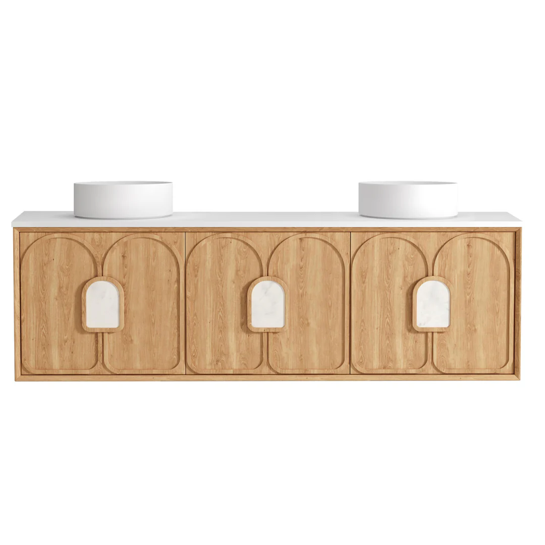Otti Laguna Mk Ii 1800 Natural Woodland Oak W/H Vanity With Matte White Top