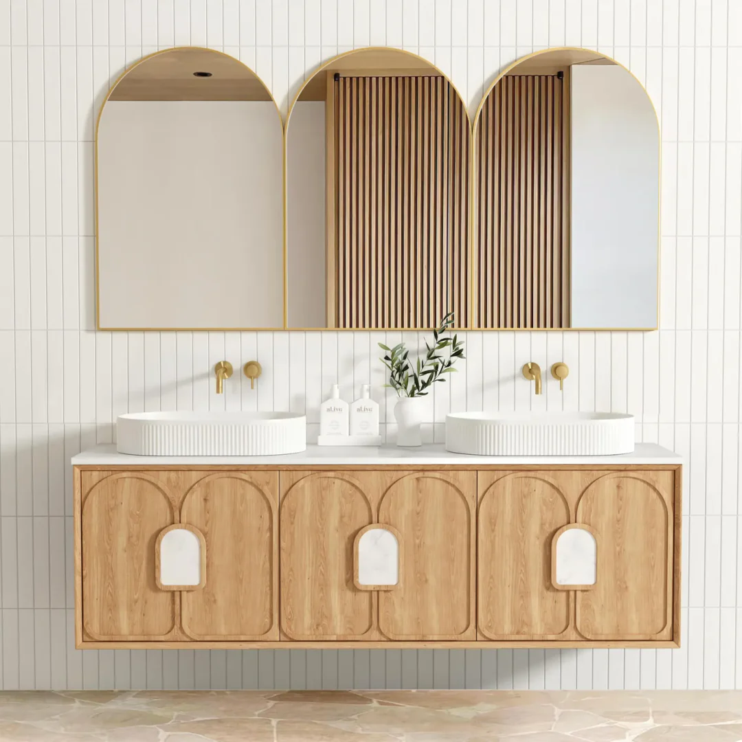 Otti Laguna Mk Ii 1800 Natural Woodland Oak W/H Vanity With Matte White Top - Image 3