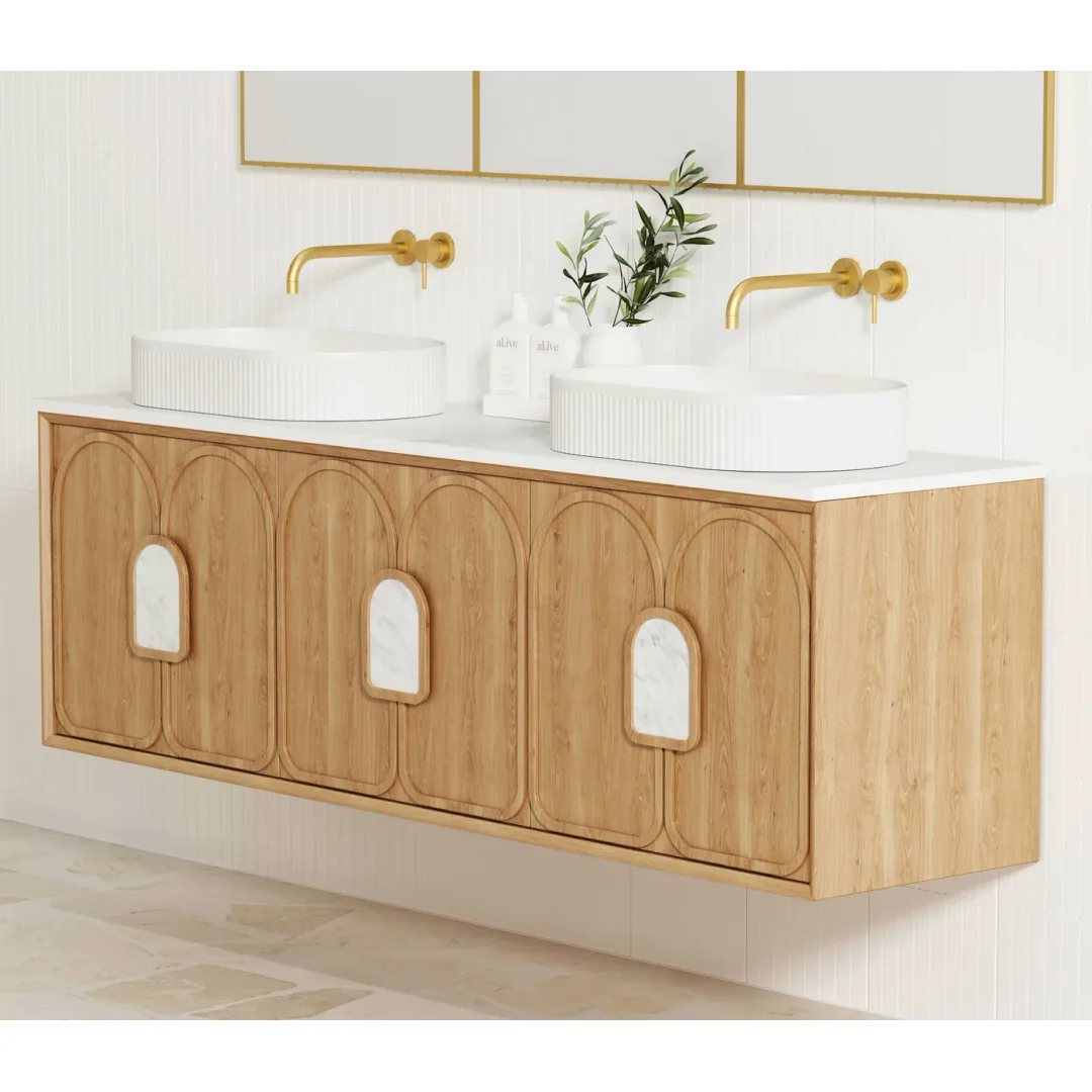 Otti Laguna Mk Ii 1800 Natural Woodland Oak W/H Vanity With Matte White Top - Image 4