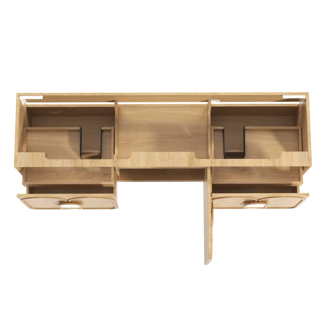 Otti Laguna Mk Ii 1800 Natural Woodland Oak W/H Vanity With Matte White Top - Image 5