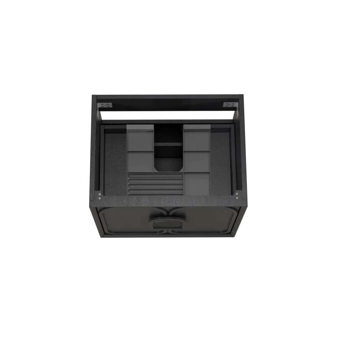 Otti Laguna Mk Ii 600 Black Oak Wall Hung Vanity With Carrara Marble Top - Image 6