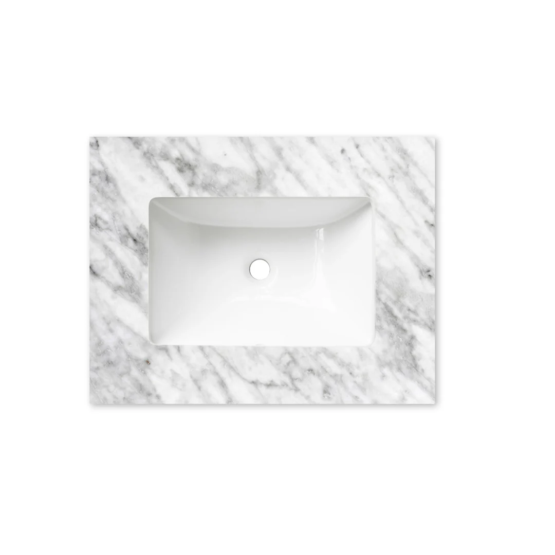 Otti Laguna Mk Ii 600 Black Oak Wall Hung Vanity With U/Mount Carrara Marble Top & Basin - Image 3