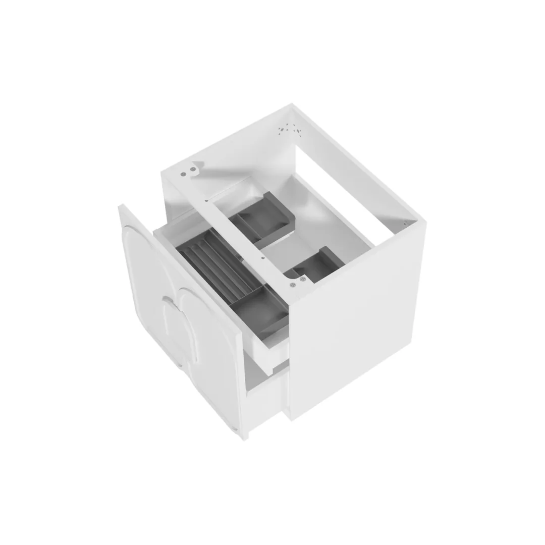 Otti Laguna Mk Ii 600 Matte White Wall Hung Vanity With Carrara Marble Top - Image 7
