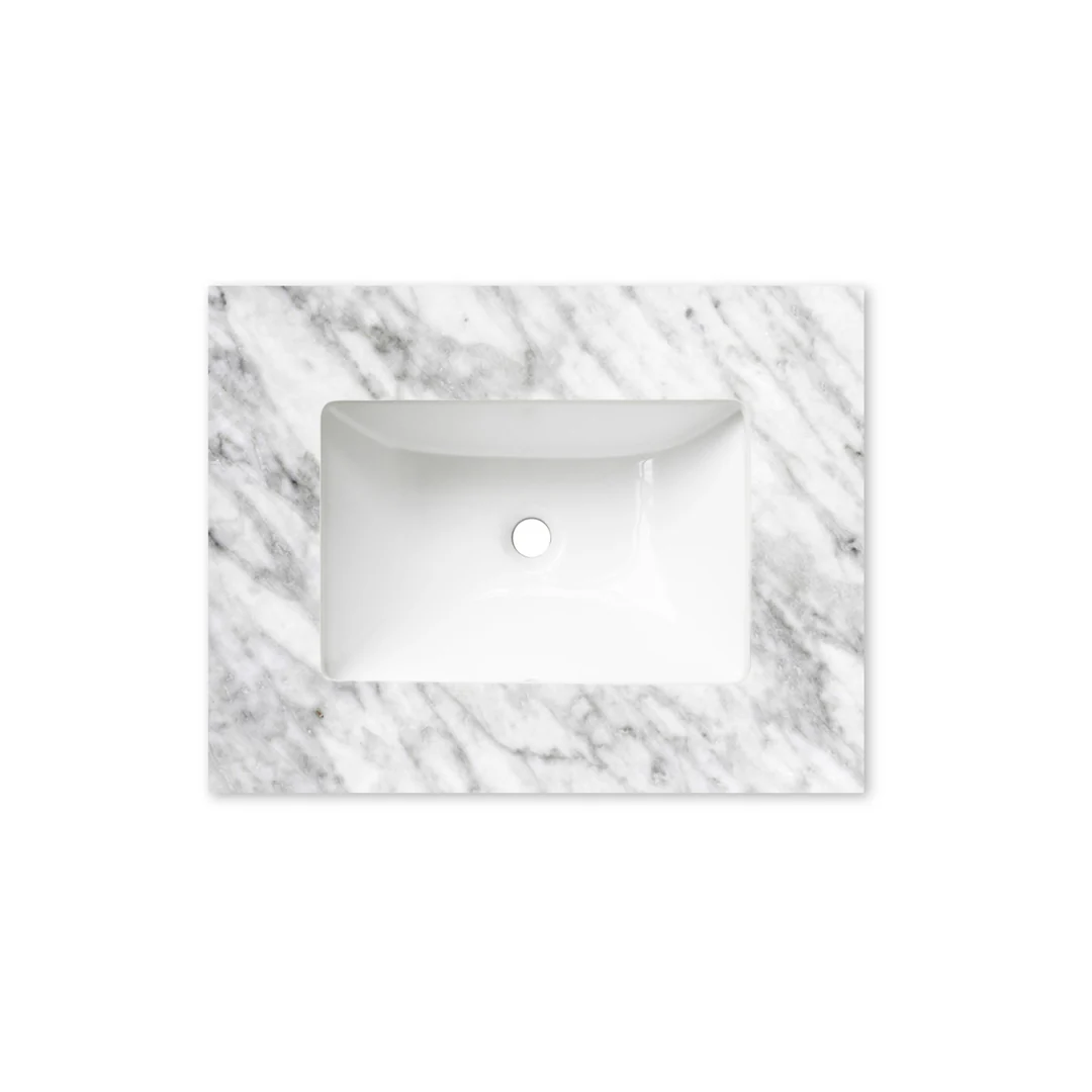 Otti Laguna Mk Ii 600 Matte White Wall Hung Vanity With U/Mount Carrara Marble Top & Basin - Image 3