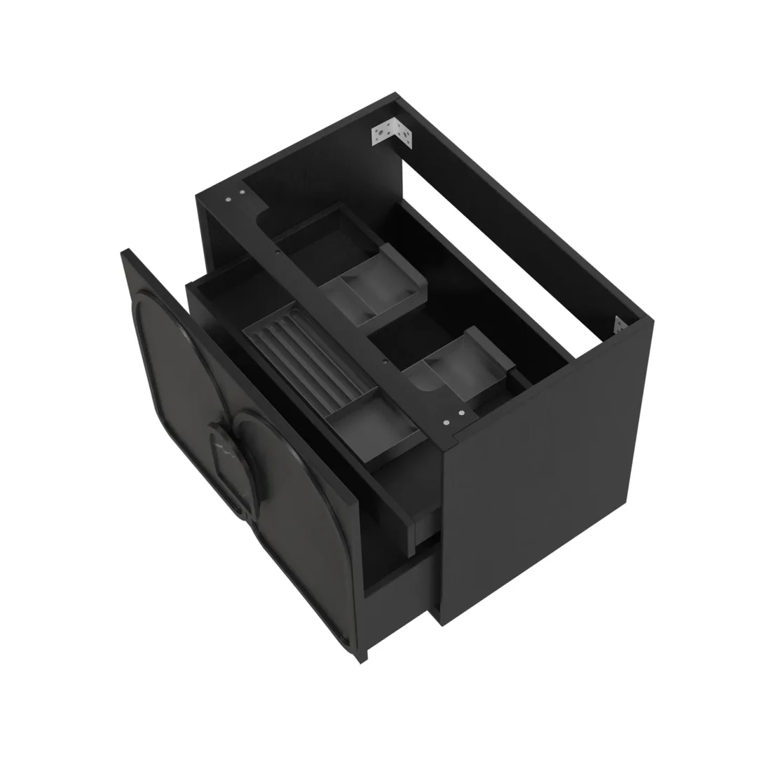 Otti Laguna Mk Ii 750 Black Oak Wall Hung Vanity With Ceramic Top - Image 5