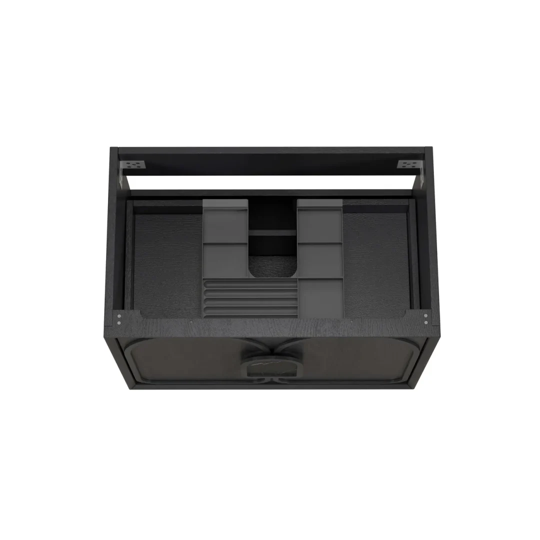 Otti Laguna Mk Ii 750 Black Oak Wall Hung Vanity With U/Mount Carrara Marble Top & Basin - Image 5
