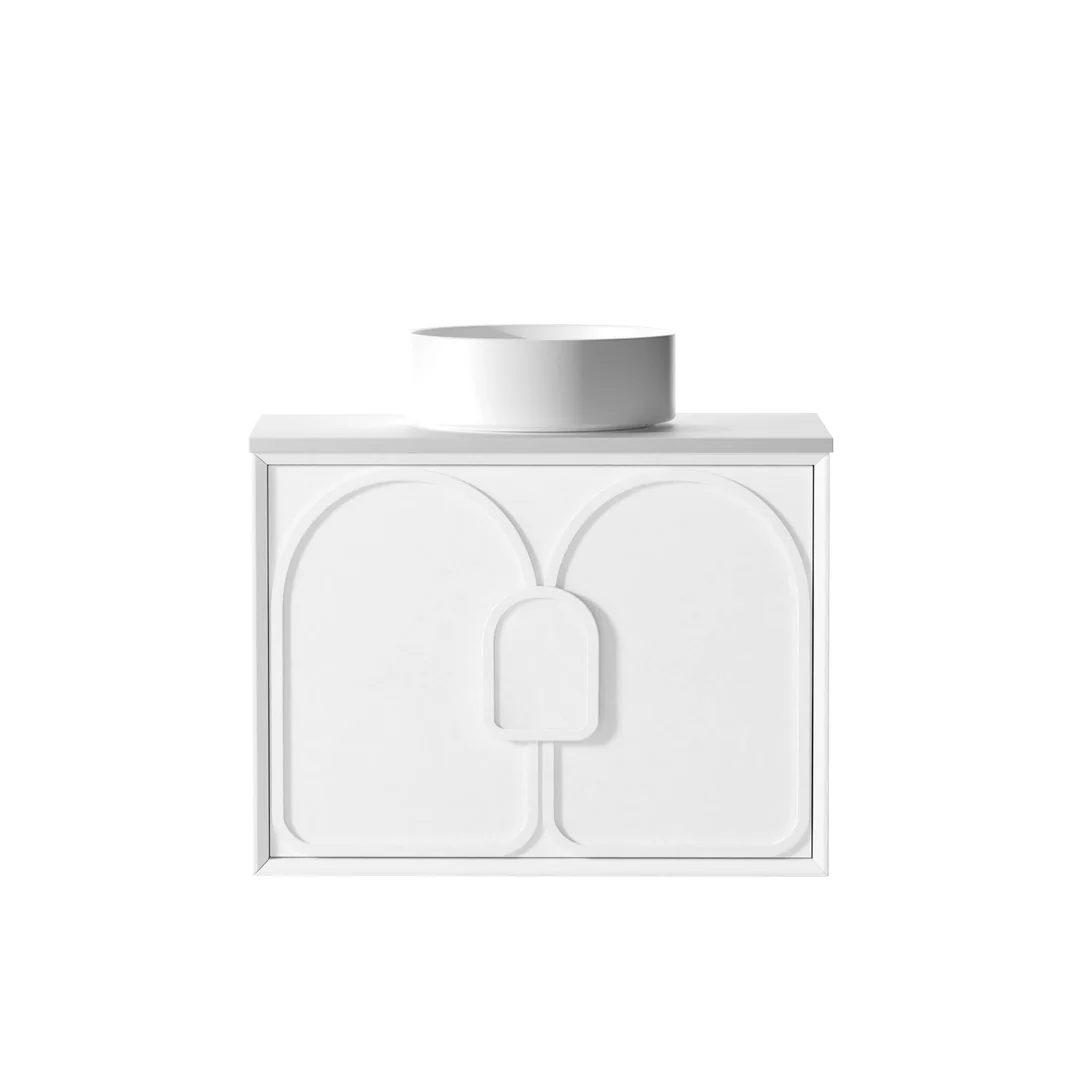 Otti Laguna Mk Ii 750 Matte White Wall Hung Vanity With Matte White Top