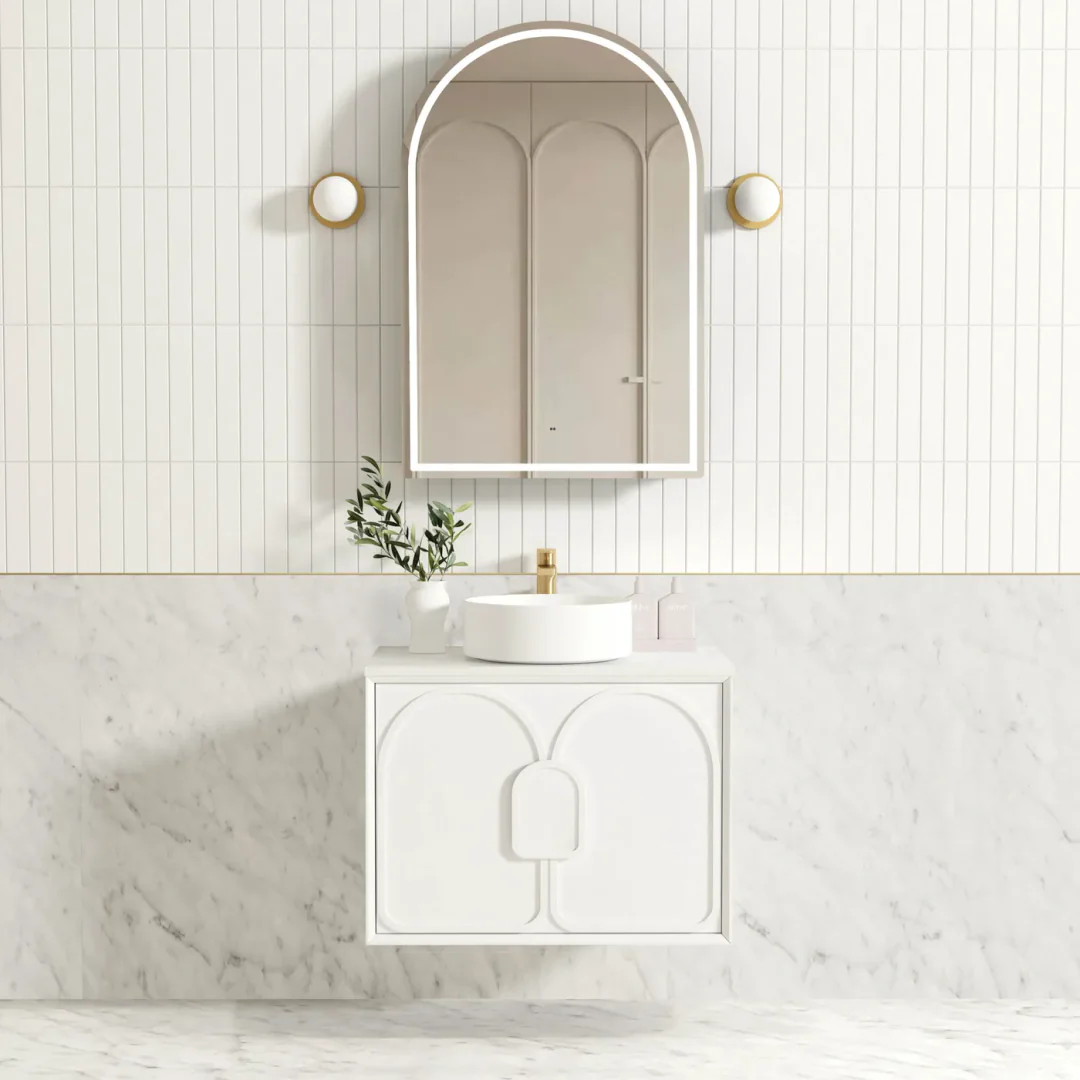 Otti Laguna Mk Ii 750 Matte White Wall Hung Vanity With Matte White Top - Image 3