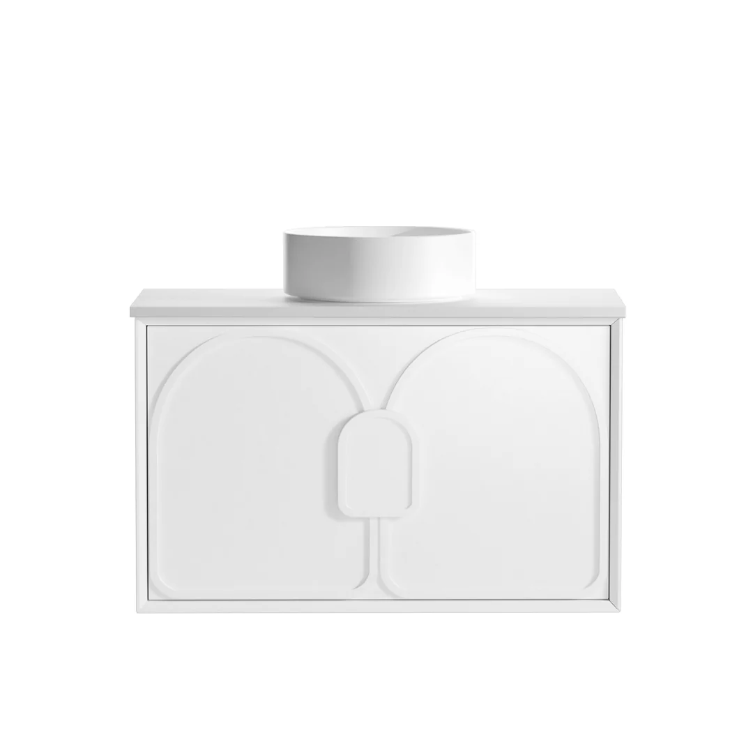 Otti Laguna Mk Ii 900 Matte White Wall Hung Vanity With Matte White Top