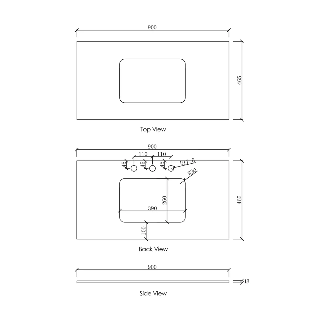Otti Laguna Mk Ii 900 Matte White Wall Hung Vanity With Matte White Top - Image 2