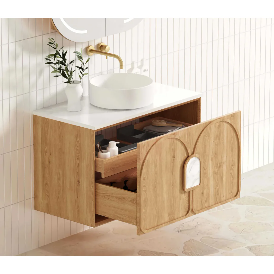 Otti Laguna Mk Ii 900 Natural Woodland Oak Wall Hung Cabinet Only - Image 3