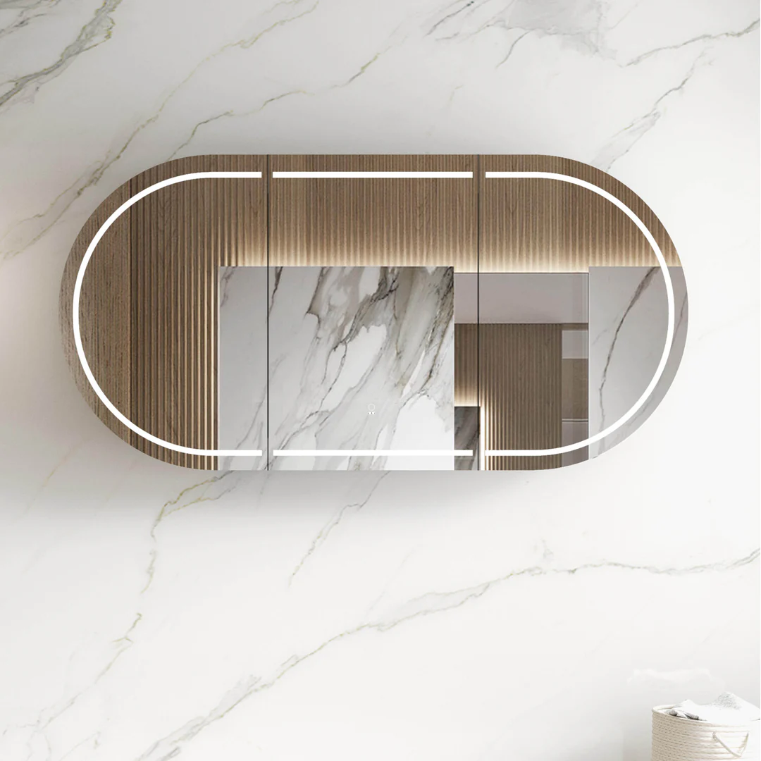 OTTI LED BONDI 1800X900 SHAVING CABINET NATURAL OAK - Image 2