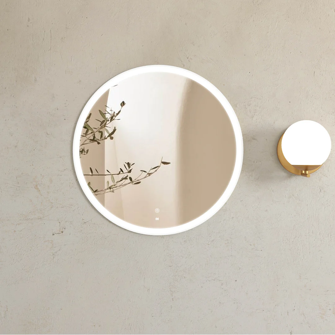 Otti Led Bondi 800Mm White Metal Round Frame Mirror