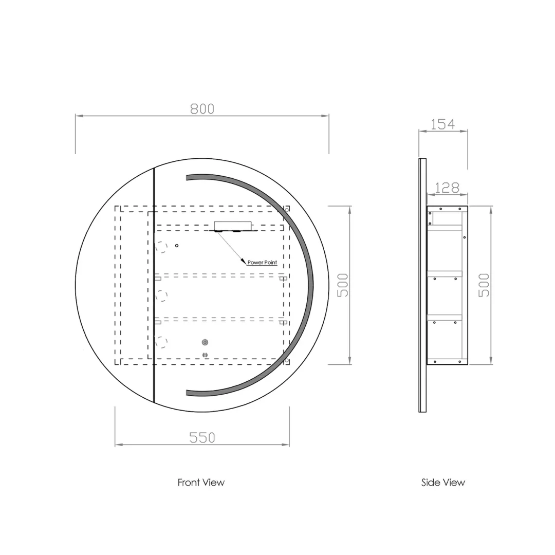 Otti Led London 800Mm White Shaving Cabinet - Premium Edition - Image 2