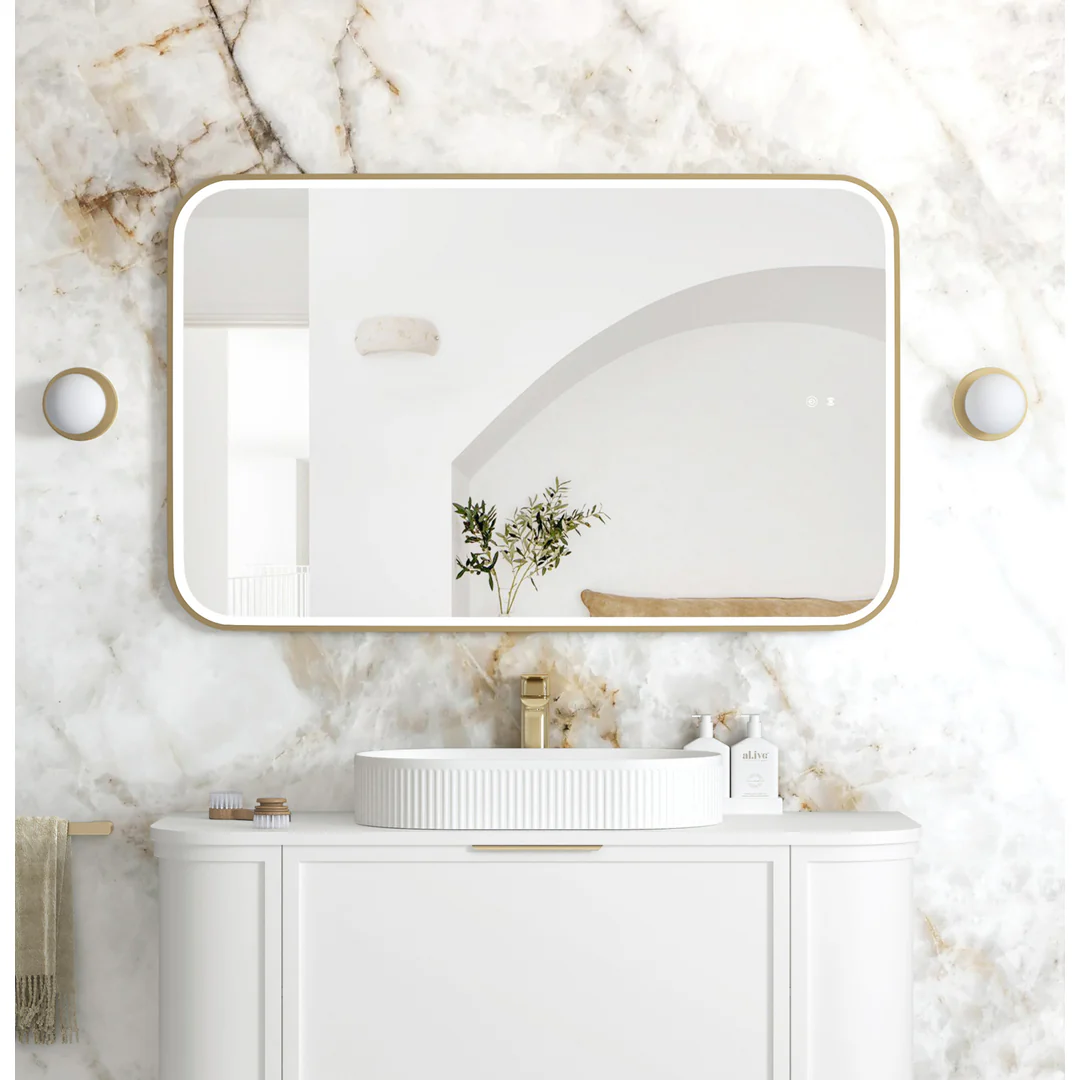 Otti Led Newport 1200X750 Gold Metal Frame Mirror