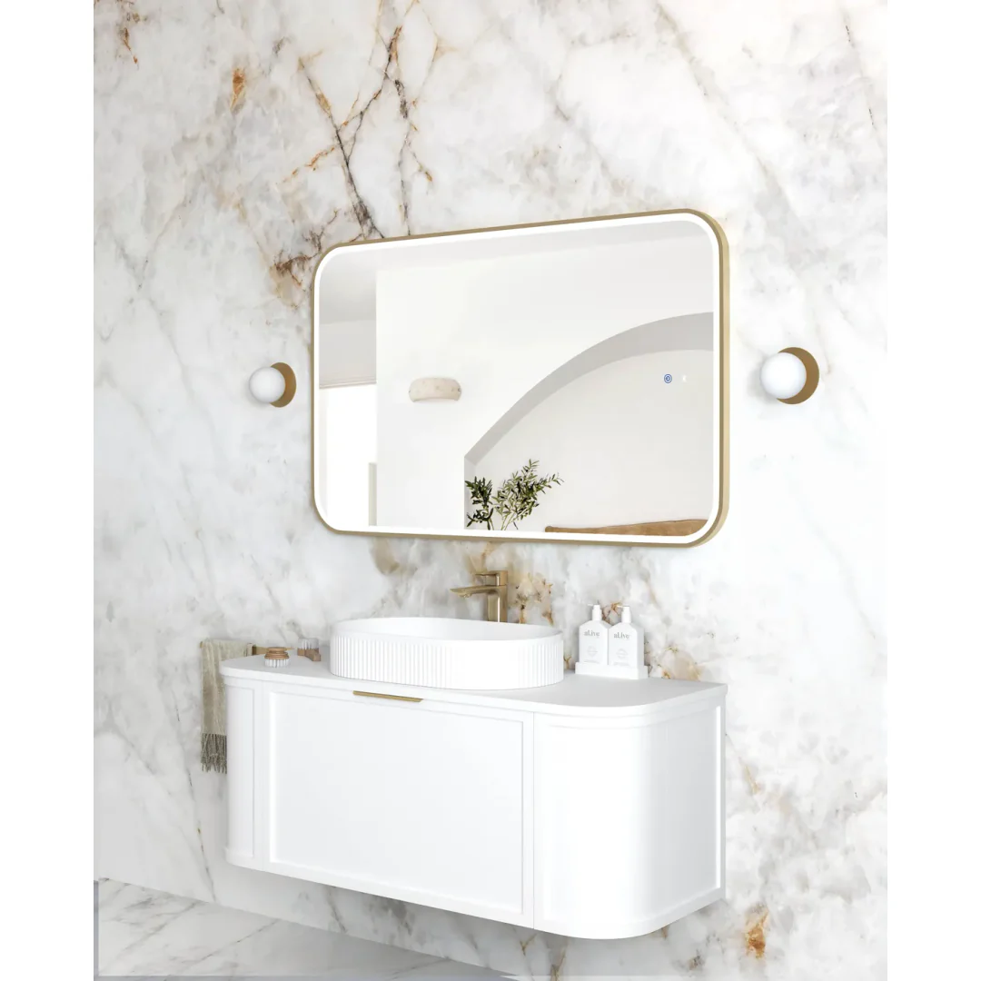 Otti Led Newport 1200X750 Gold Metal Frame Mirror - Image 2