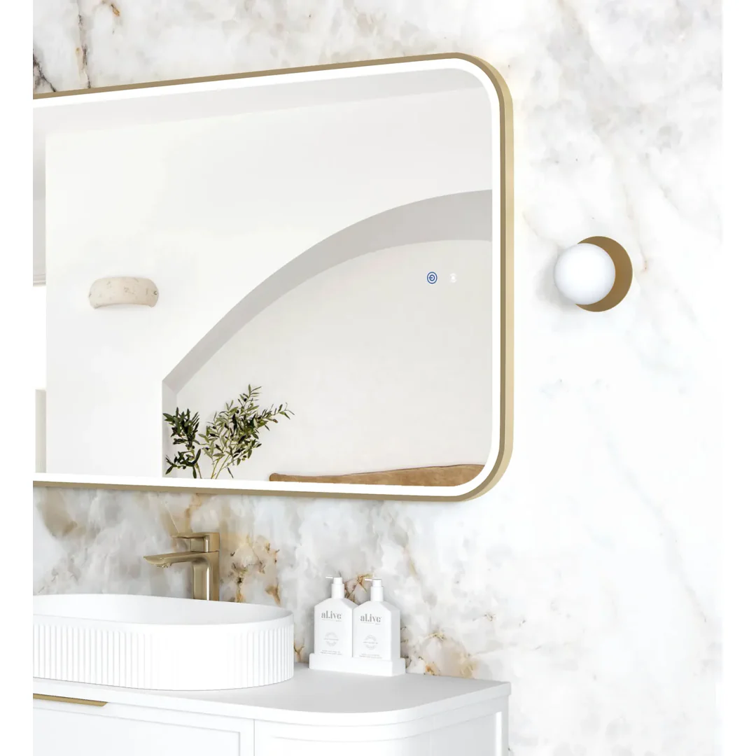 Otti Led Newport 1200X750 Gold Metal Frame Mirror - Image 3