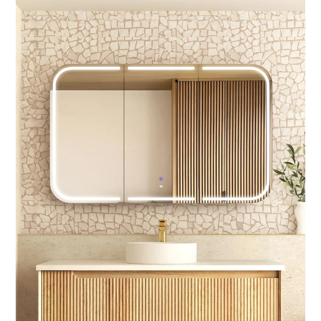 Otti Led Newport 1200X750 Natural Oak Shaving Cabinet - Premium Edition - Image 3